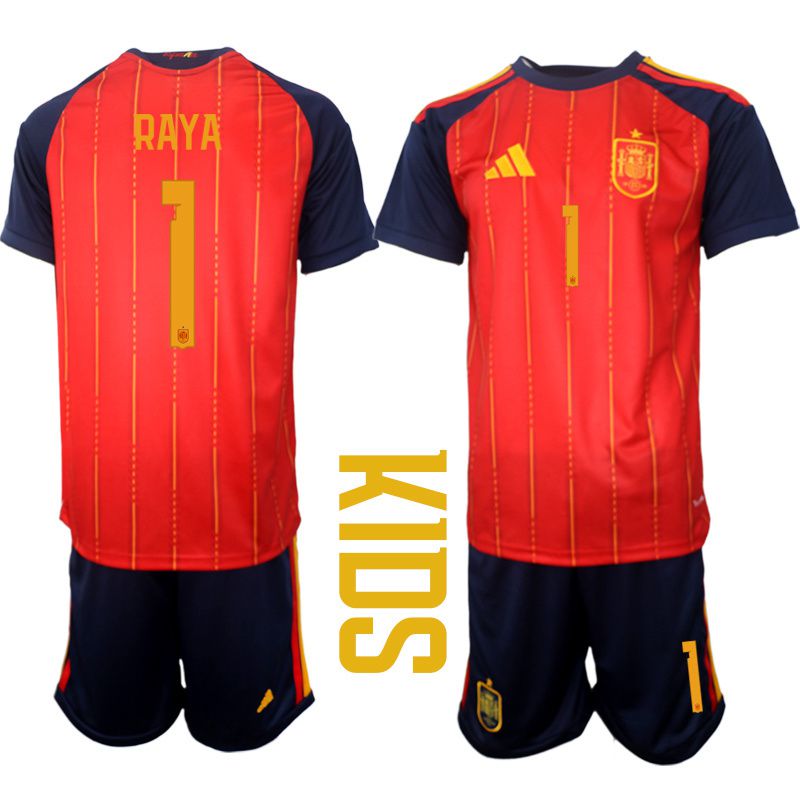 Youth 2026 World Cup National Team Spain home red #1 Soccer Jersey->youth soccer jersey->Youth Jersey